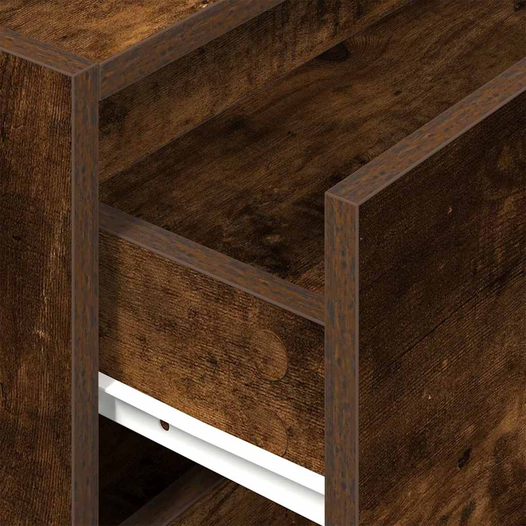 Cabinet with 2 Drawers Smoked Oak 60x31x40 cm Engineered Wood